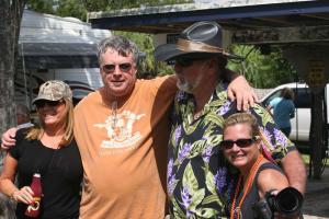 Book Signing with Tim Dorsey at Luckys Loop Road Biker Outpost in The Florida Everglades.